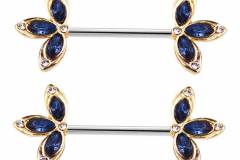 Blue-Gem-with-Rhinestones-Nipple-Piercing